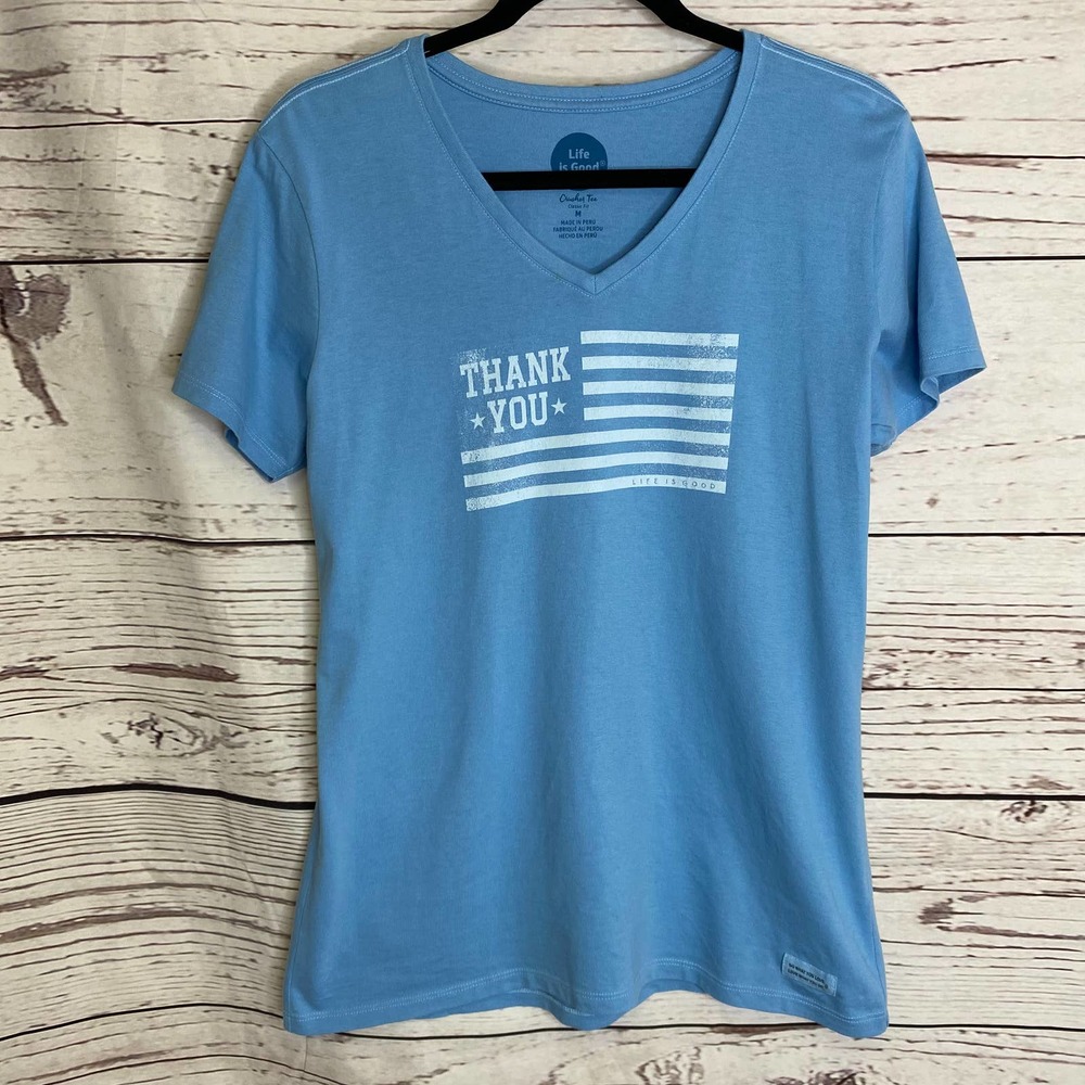 Life Is Good Medium Flag Crusher Tee